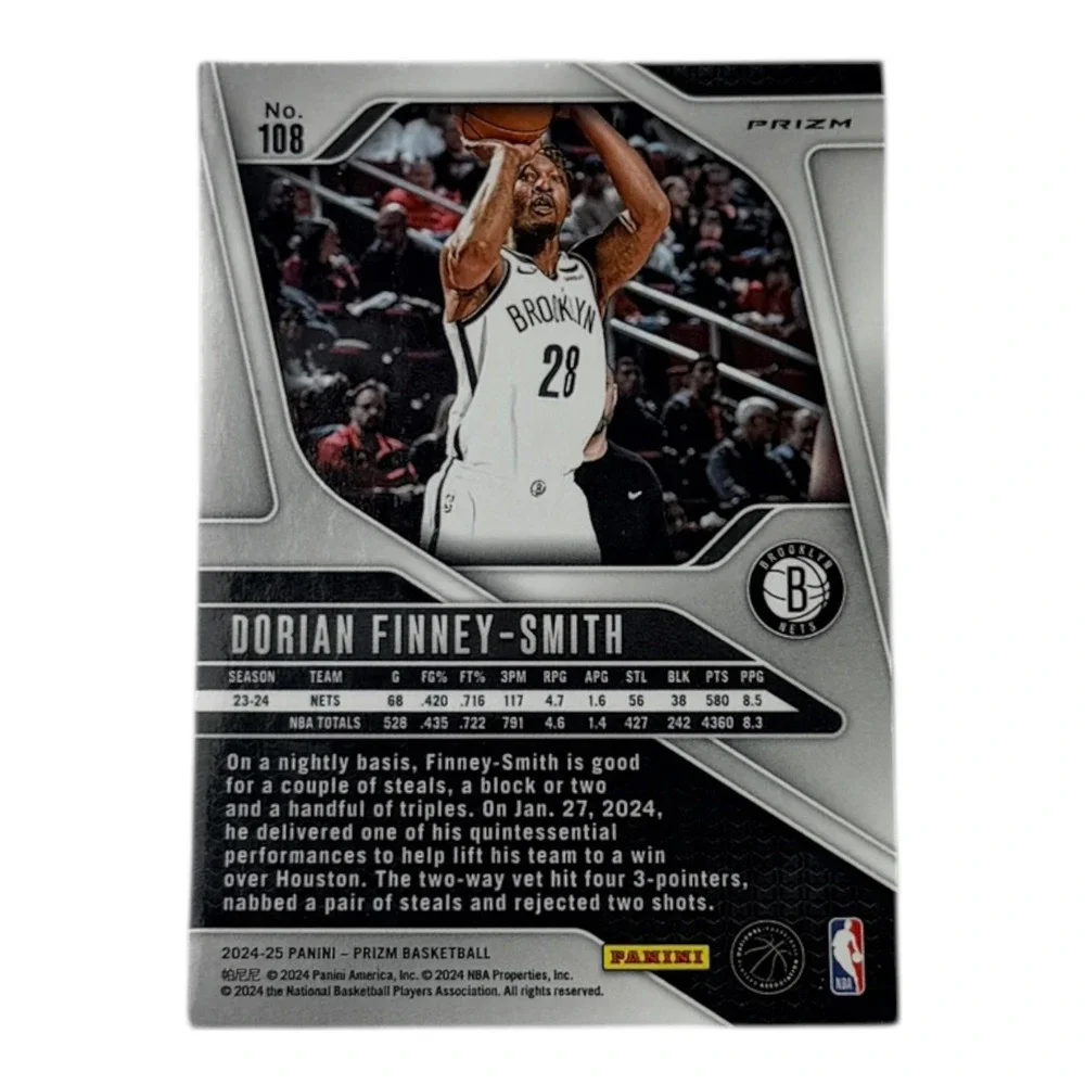 2024-25 Panini Prizm Dorian Finney-Smith Brooklyn Nets Pink Ice Prizm‎ No 108